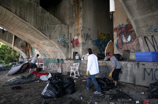 Modern Day Trolls still live under bridges.  Here a group of adventurers clean up after a troll invasion.